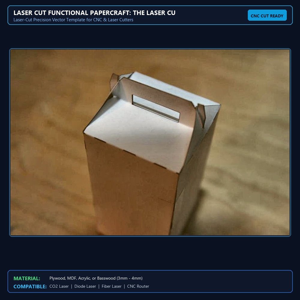 Laser Cut Functional Papercraft: The Laser Cut Takeout Box View 2