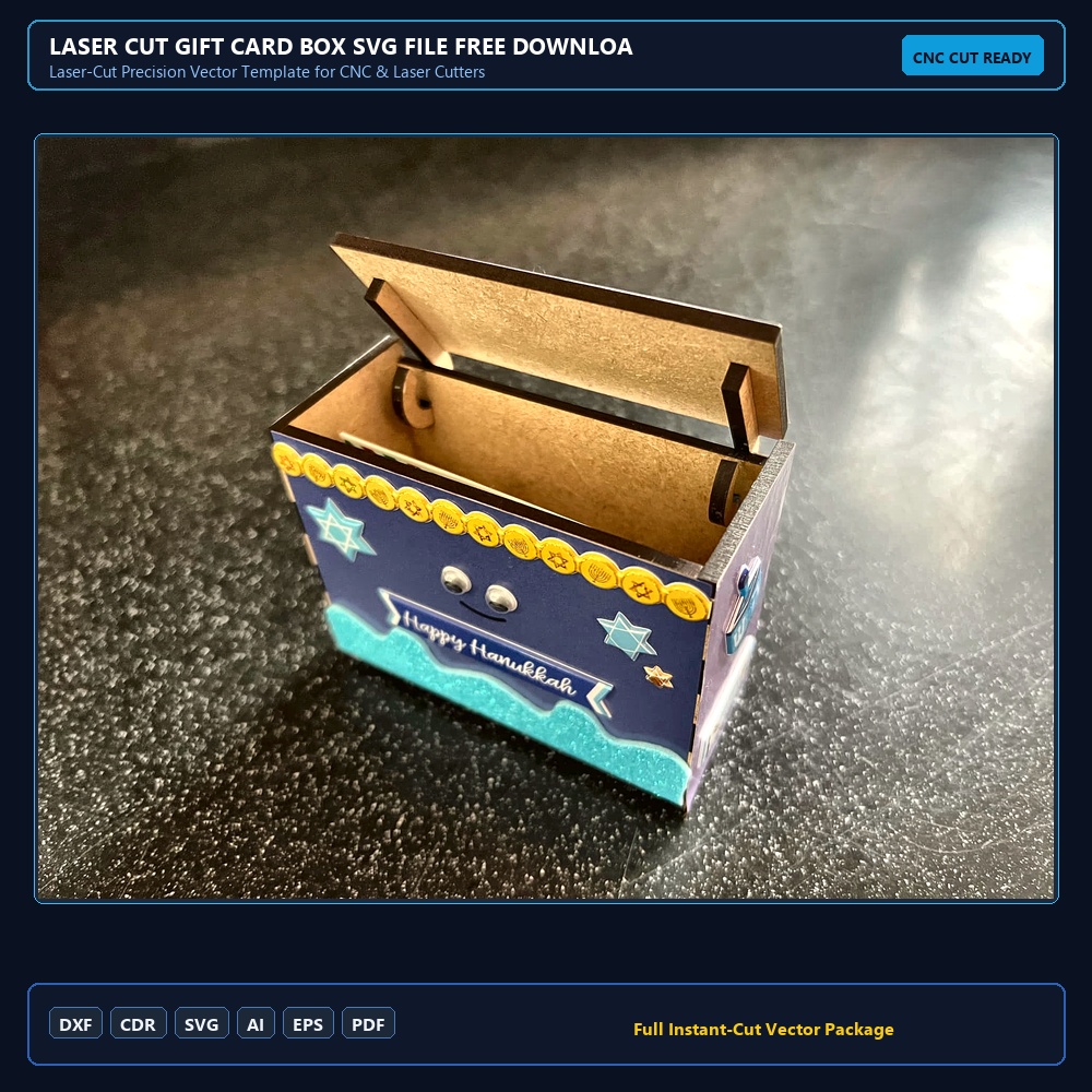 Laser Cut Gift Card Box SVG File Free Download - 3axis.co