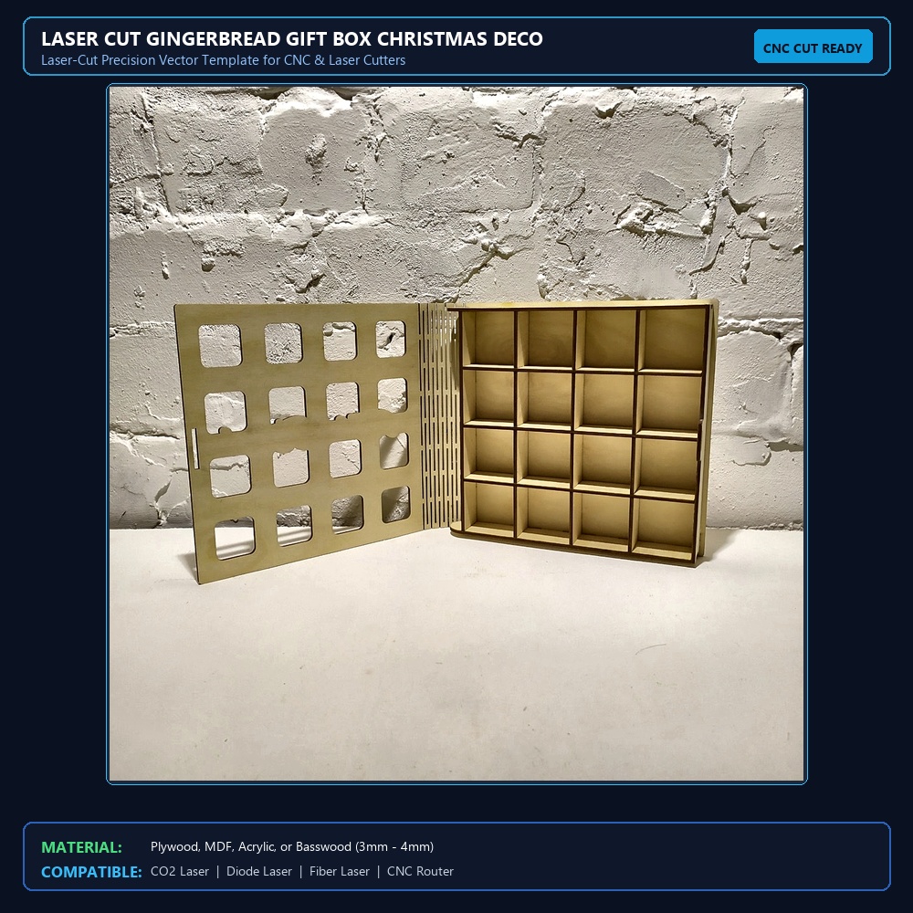 Laser Cut Gingerbread Gift Box Christmas Decoration View 2