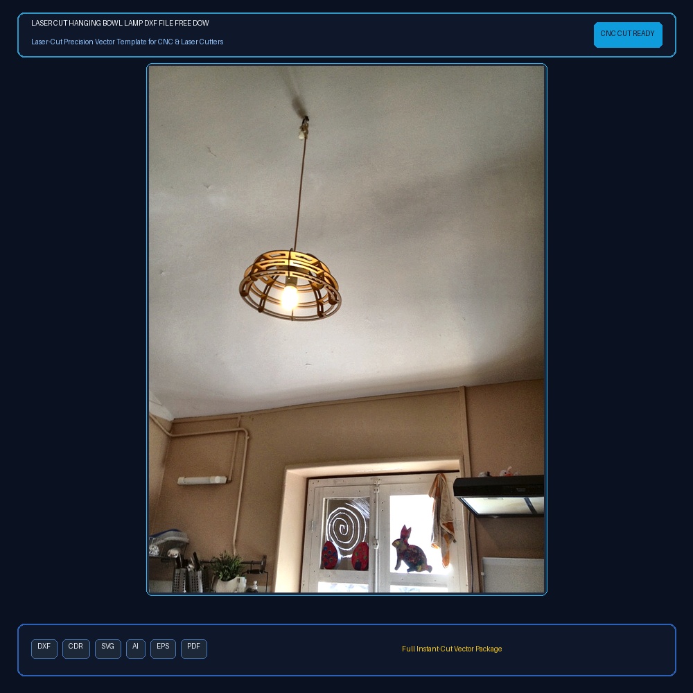 Laser Cut Hanging Bowl Lamp DXF File Free Download - 3axis.co
