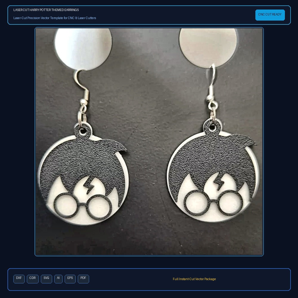 Laser Cut Harry Potter Themed Earrings