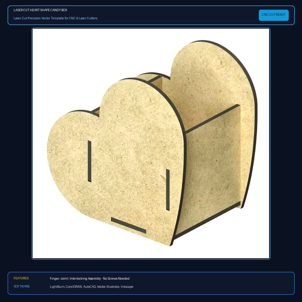 Laser Cut Heart Shape Candy Box View 4