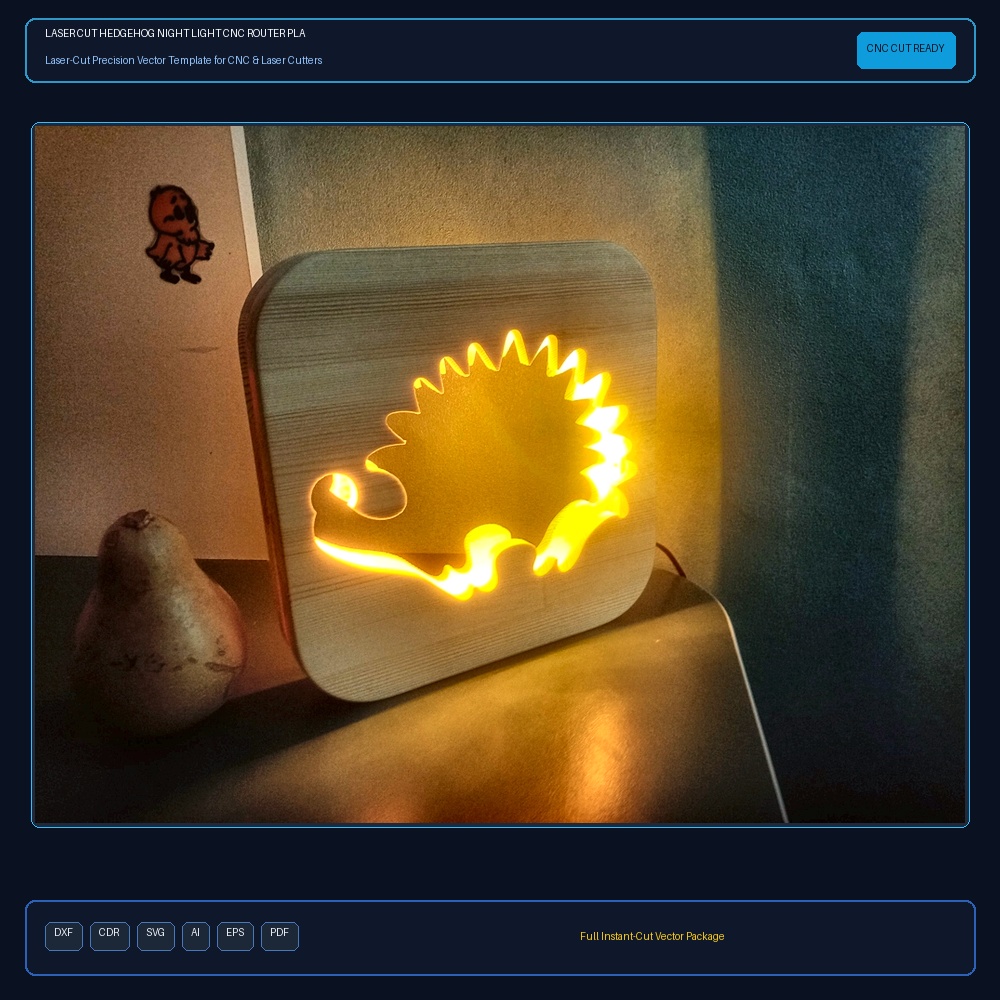 Laser Cut Hedgehog Night Light CNC Router Plans