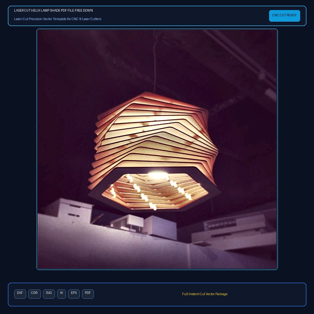 Laser Cut Helix Lamp Shade PDF File Free Download - 3axis.co