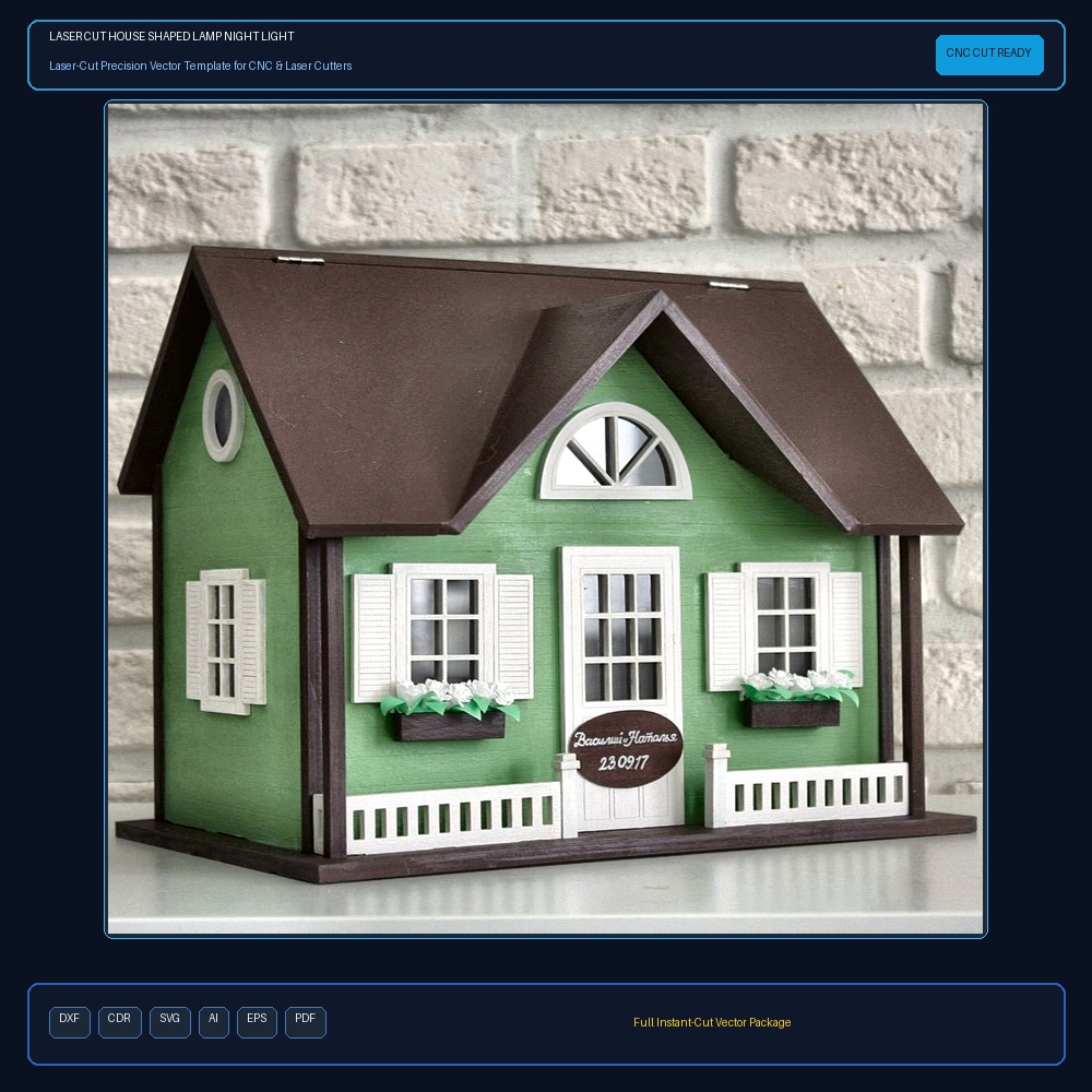 Laser Cut House Shaped Lamp Night Light