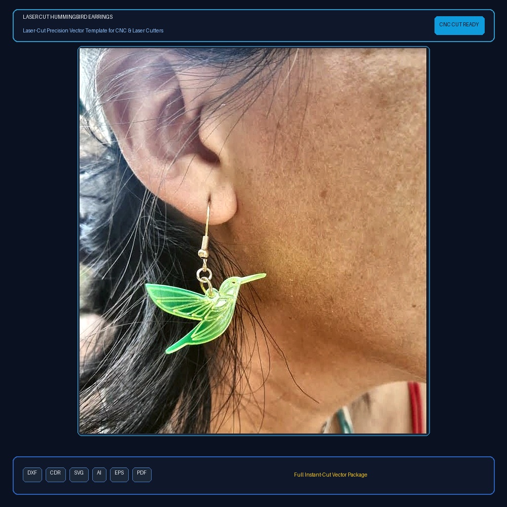 Laser Cut Hummingbird Earrings