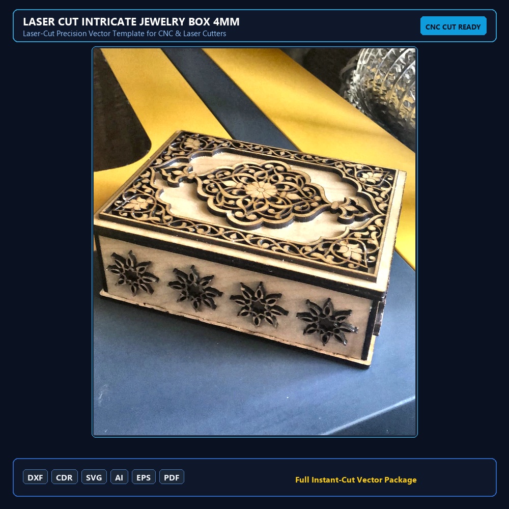 Laser Cut Intricate Jewelry Box 4mm