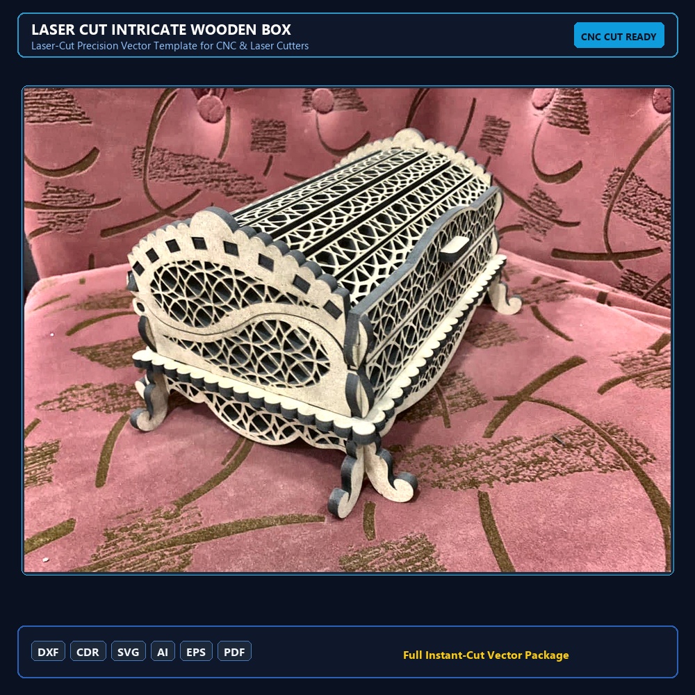 Laser Cut Intricate Wooden Box