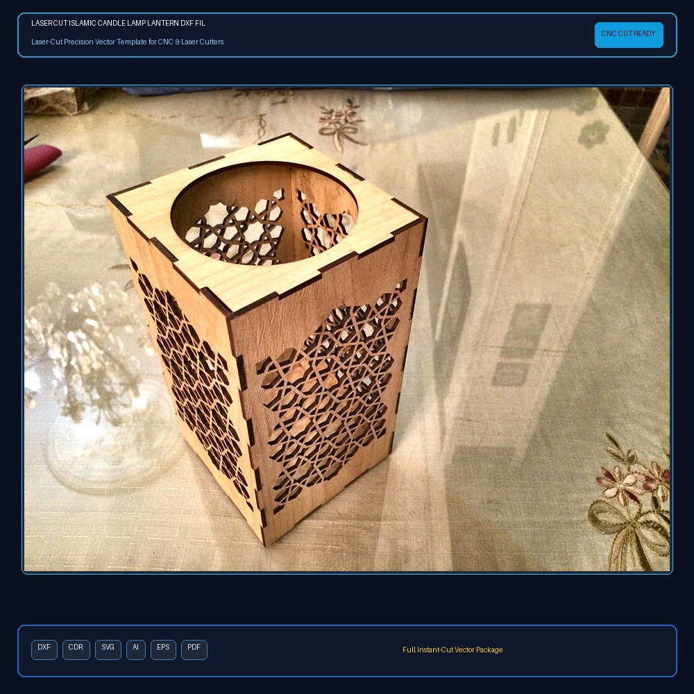 Laser Cut Islamic Candle Lamp Lantern DXF File Free Download - 3axis.co