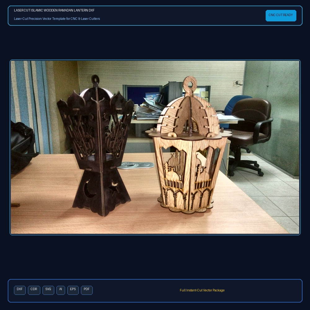 Laser Cut Islamic Wooden Ramadan Lantern DXF File Free Download - 3axis.co