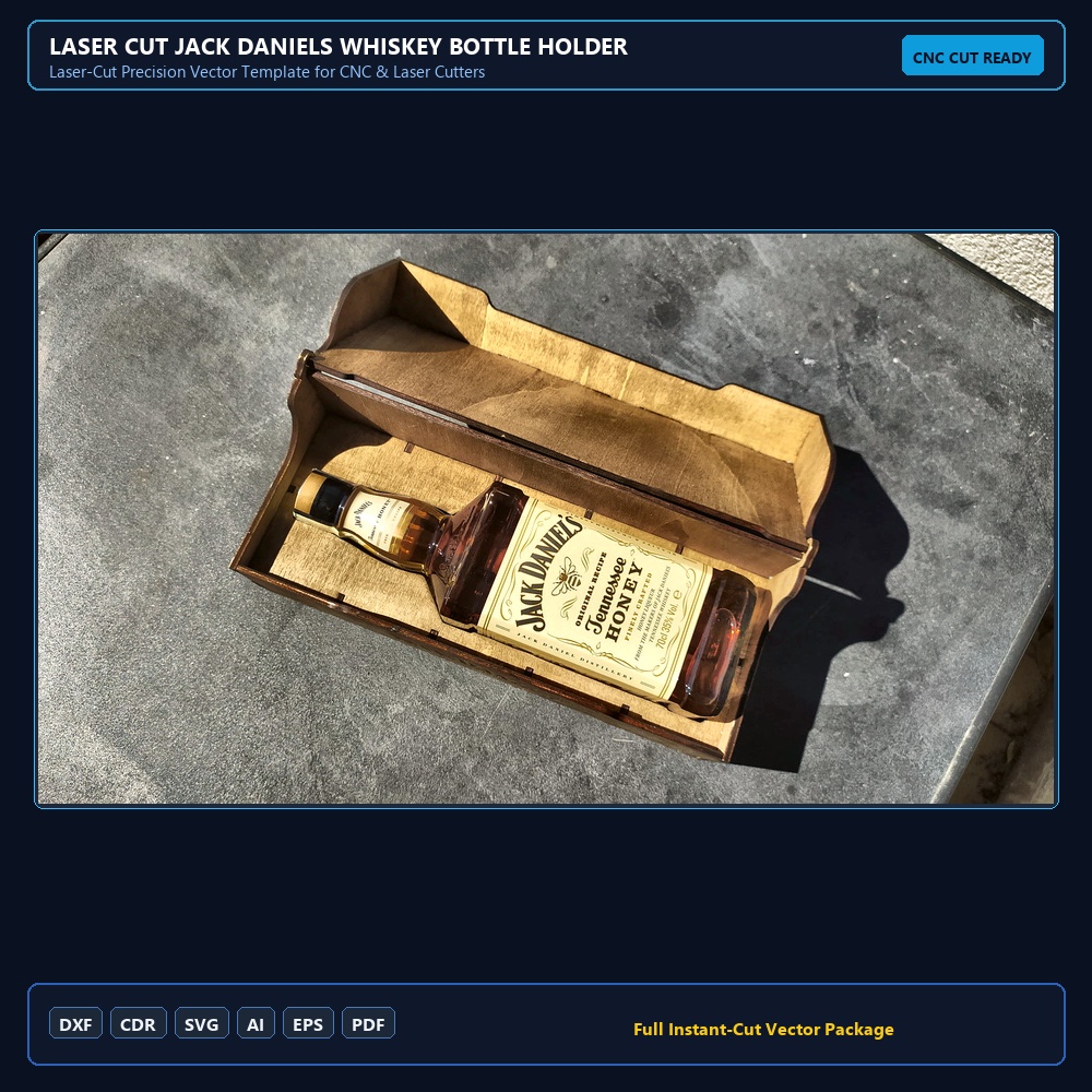 Laser Cut Jack Daniels Whiskey Bottle Holder
