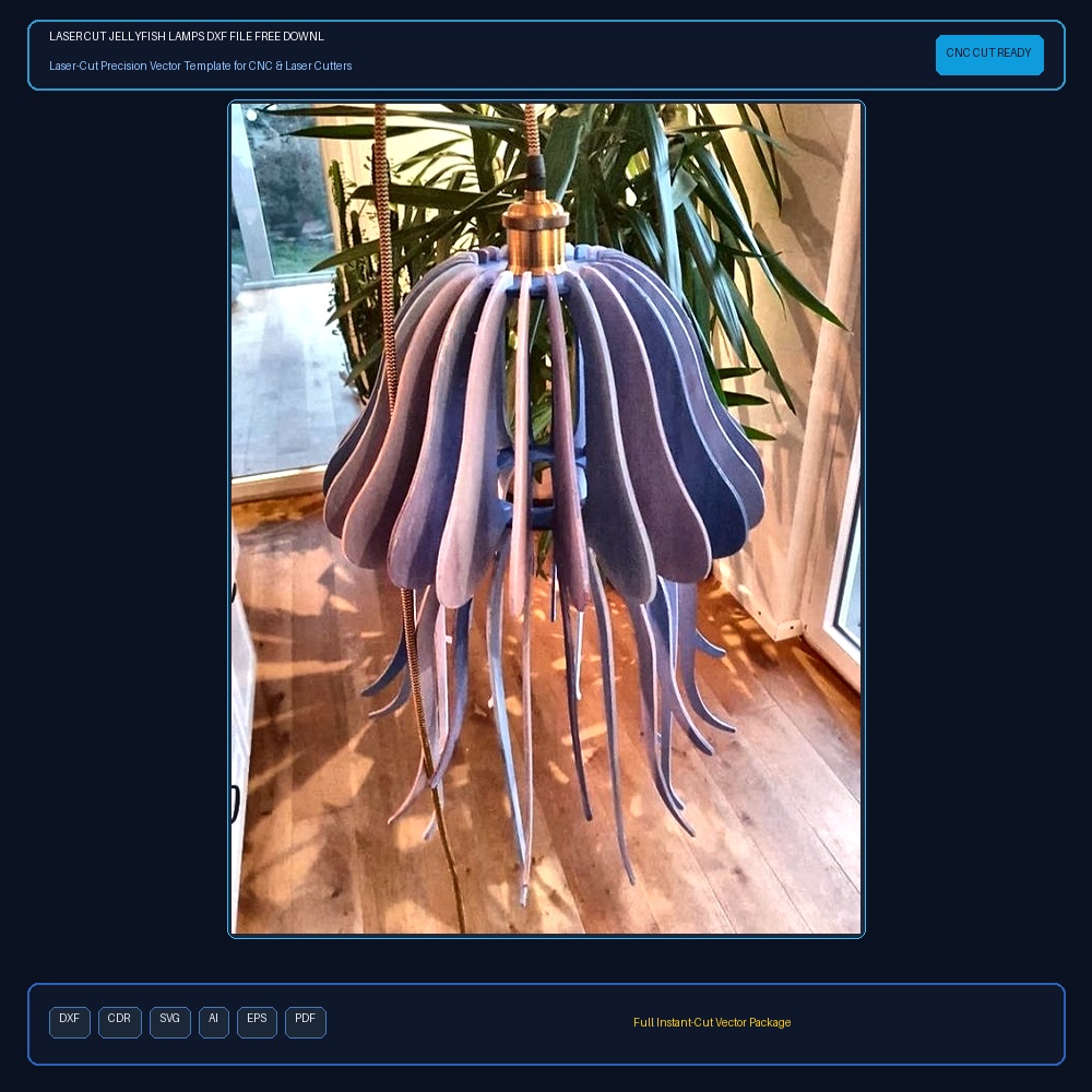 Laser Cut Jellyfish Lamps DXF File Free Download - 3axis.co