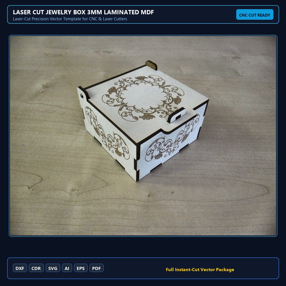 Laser Cut Jewelry Box 3mm Laminated MDF