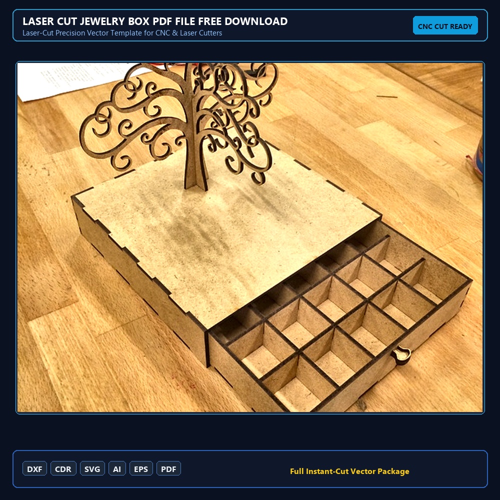 Laser Cut Jewelry Box PDF File Free Download - 3axis.co