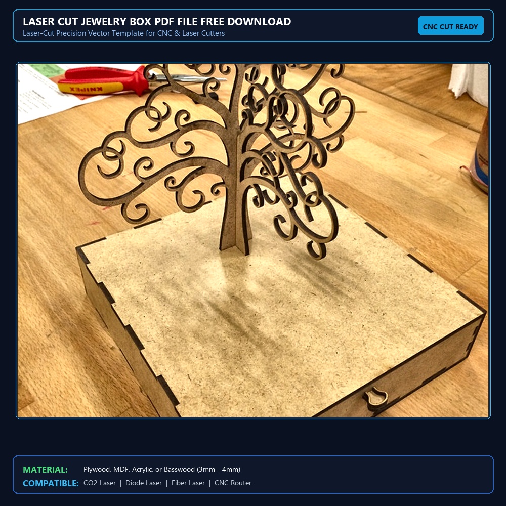 Laser Cut Jewelry Box PDF File Free Download - 3axis.co View 2