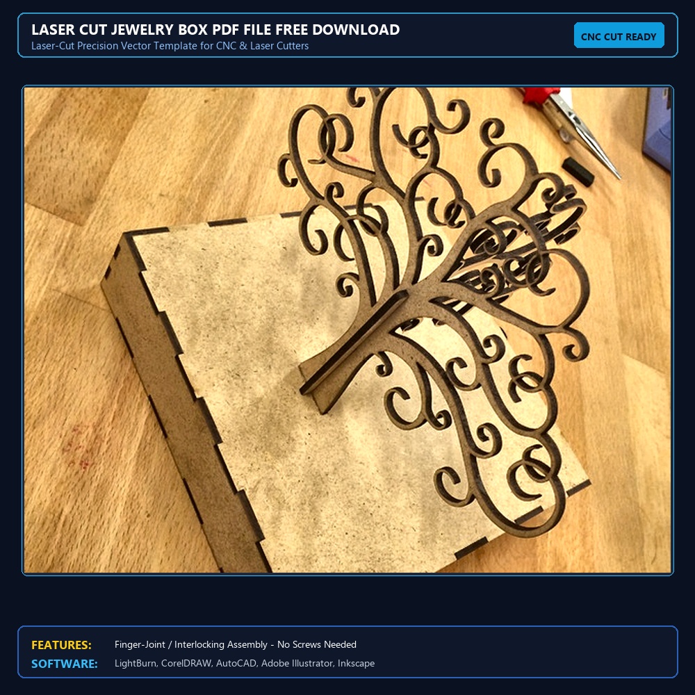 Laser Cut Jewelry Box PDF File Free Download - 3axis.co View 3