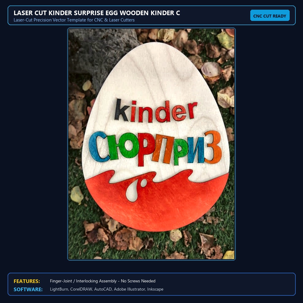Laser Cut Kinder Surprise Egg Wooden Kinder Chocolate Gift Box View 3