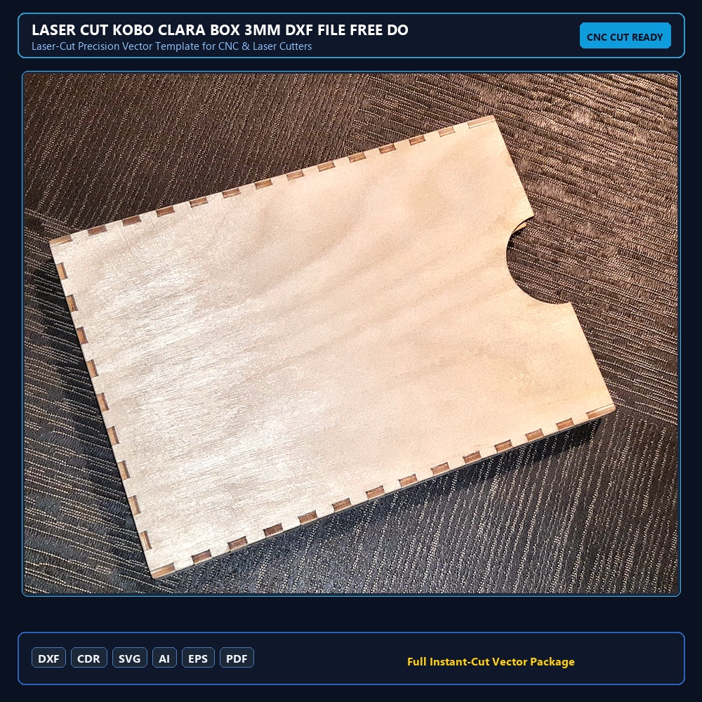 Laser Cut Kobo Clara Box 3mm DXF File Free Download - 3axis.co