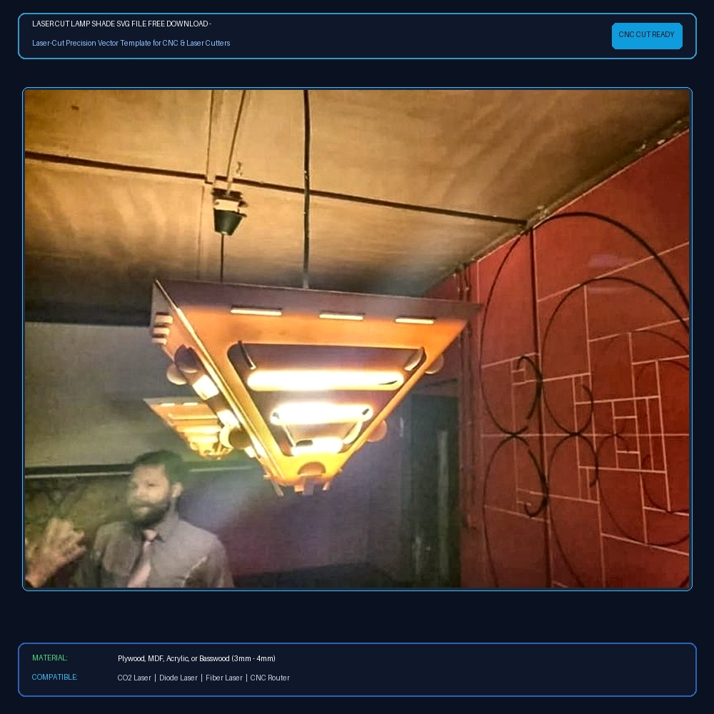 Laser Cut Lamp Shade SVG File Free Download - 3axis.co View 2