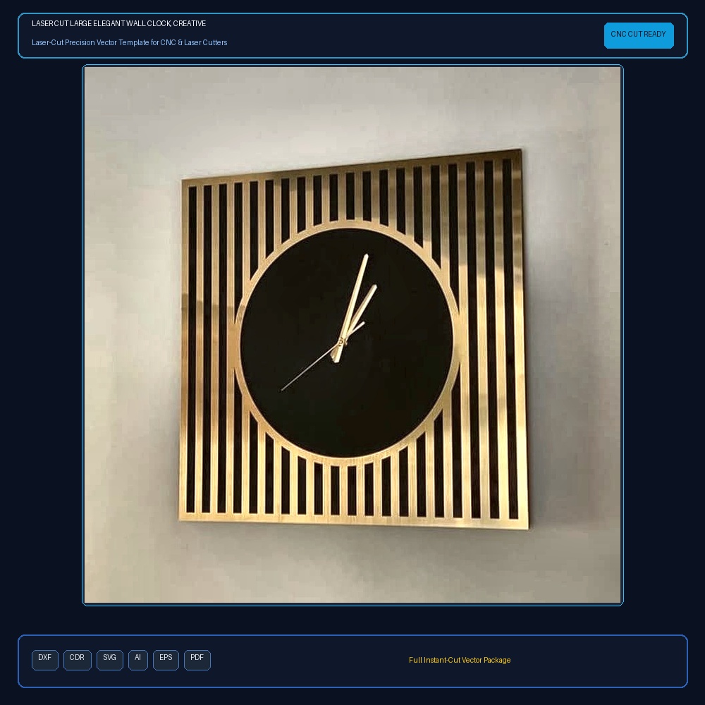 Laser Cut Large Elegant Wall Clock, Creative Fashion Style Home Decor