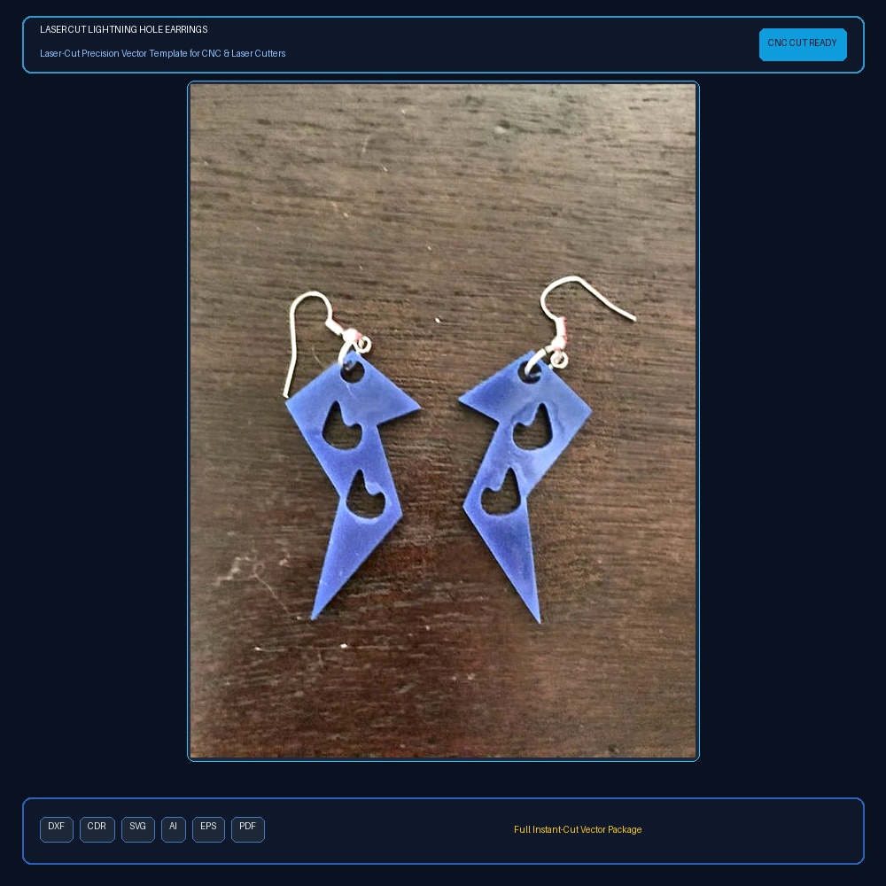 Laser Cut Lightning Hole Earrings