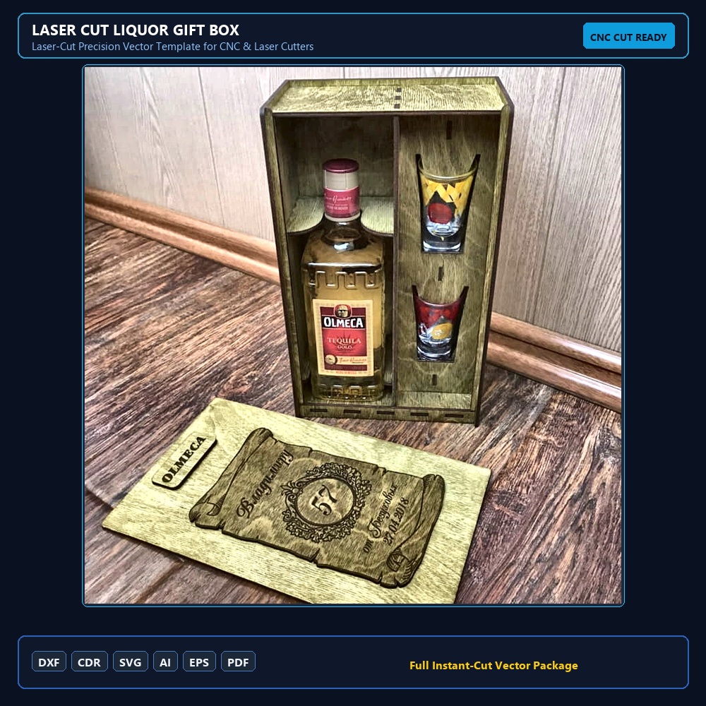 Laser Cut Liquor Gift Box