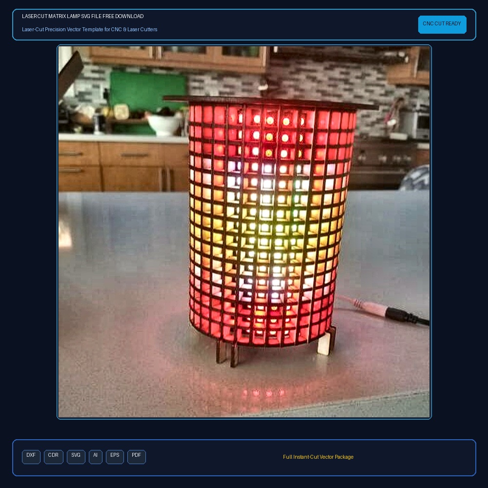 Laser Cut Matrix Lamp SVG File Free Download - 3axis.co