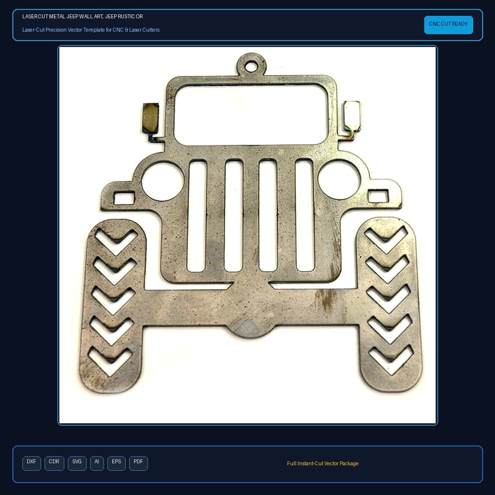 Laser Cut Metal Jeep Wall Art, Jeep Rustic Ornament