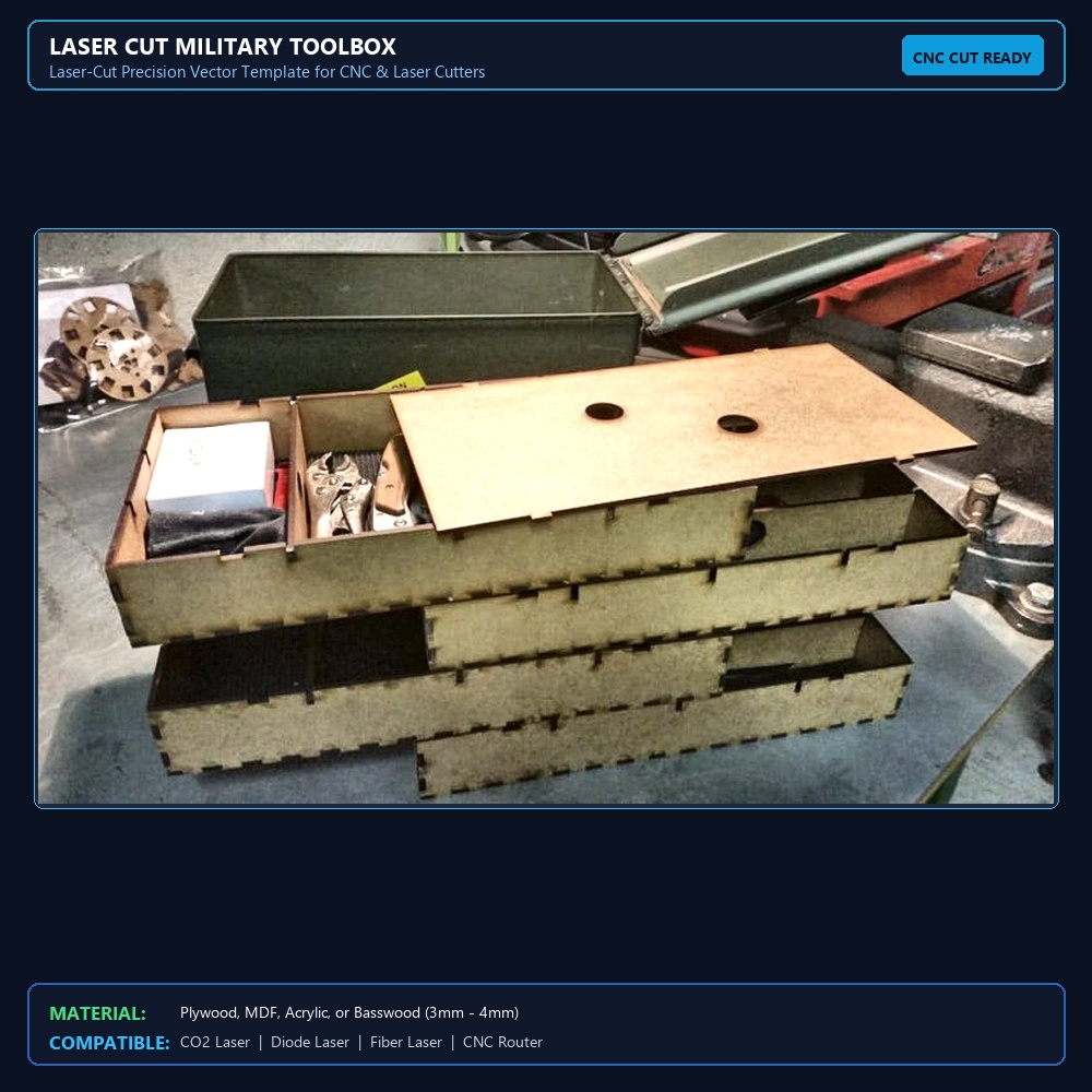 Laser Cut Military Toolbox View 2