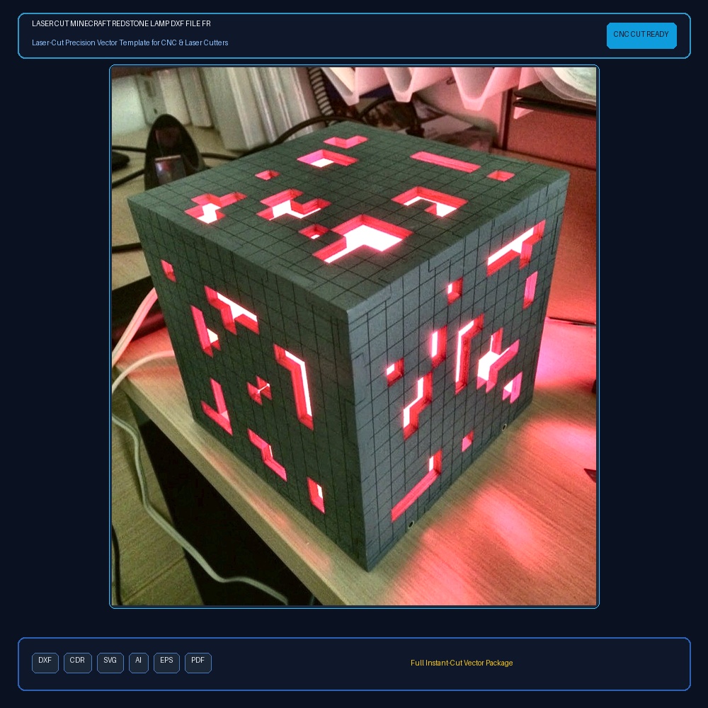 Laser Cut Minecraft Redstone Lamp DXF File Free Download - 3axis.co