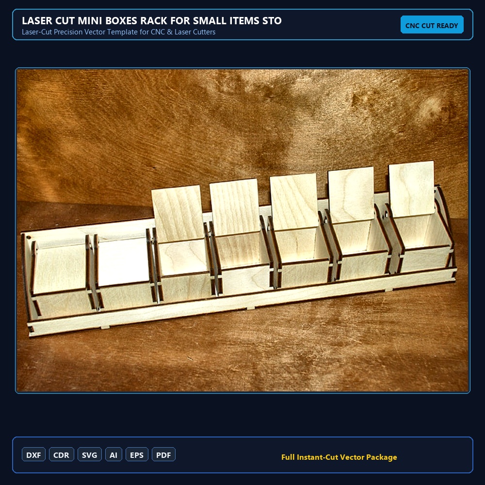 Laser Cut Mini Boxes Rack For Small Items Storage Organizer