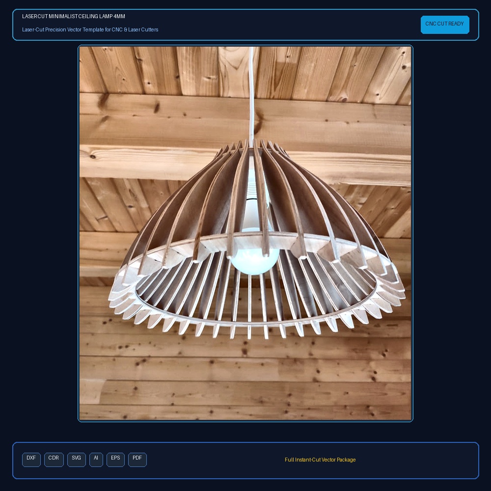 Laser Cut Minimalist Ceiling Lamp 4mm