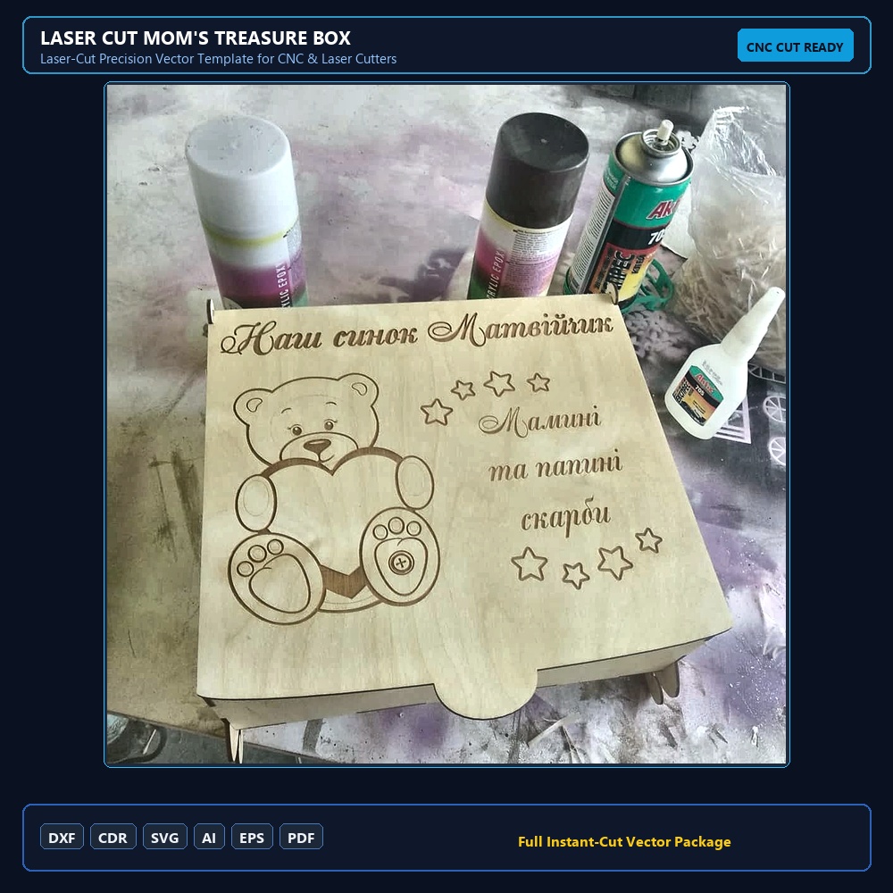 Laser Cut Mom's Treasure Box