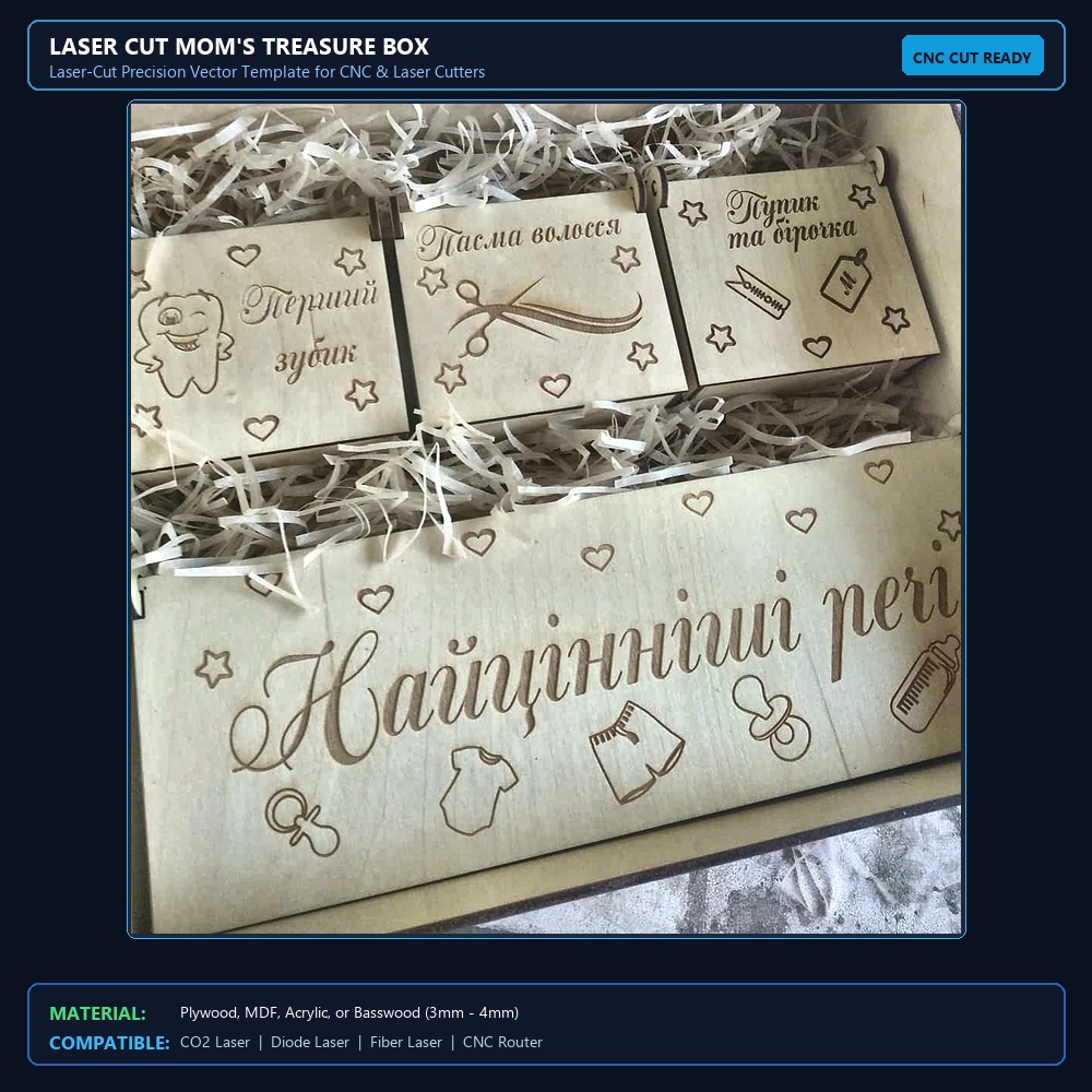 Laser Cut Mom's Treasure Box View 2