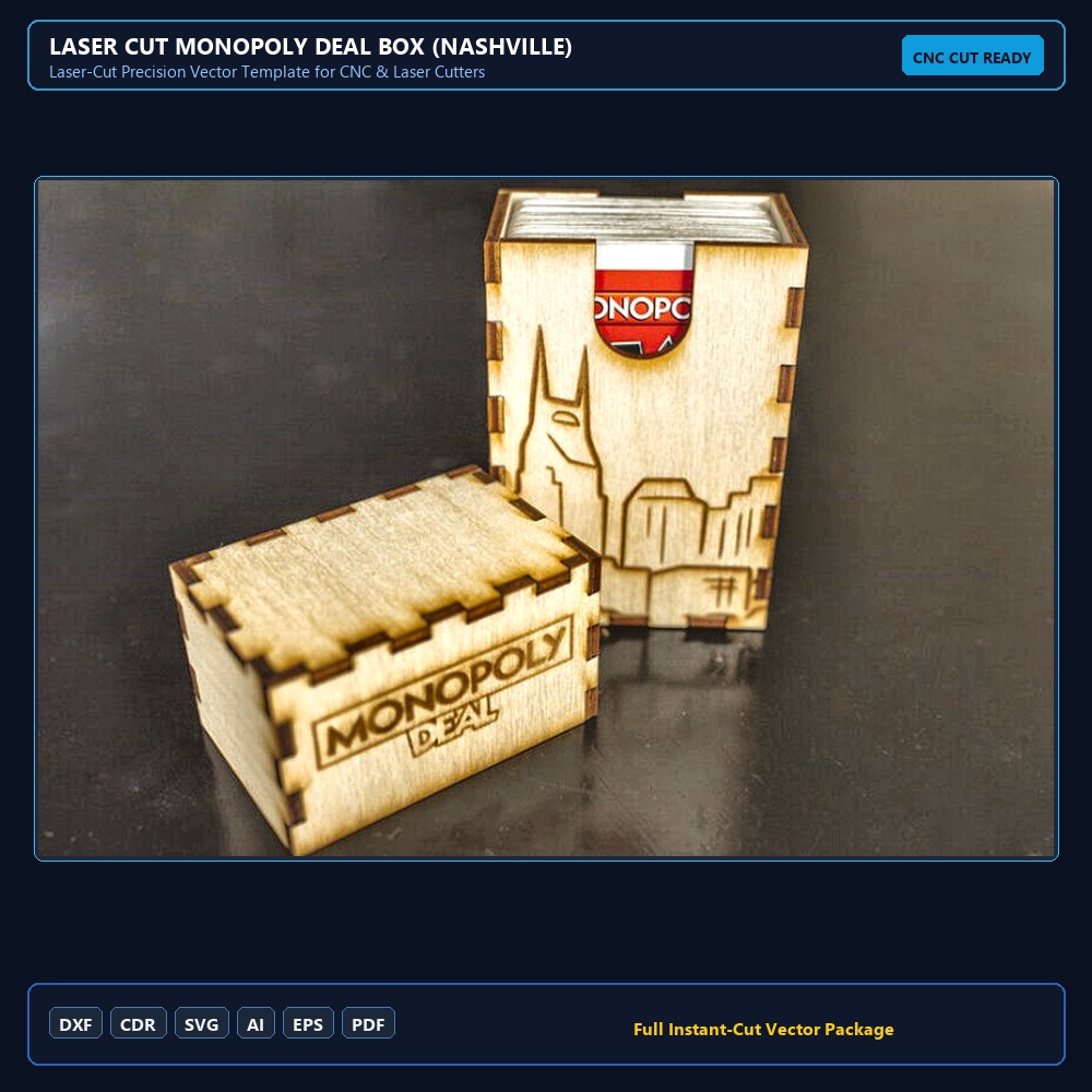 Laser Cut Monopoly Deal Box (nashville)
