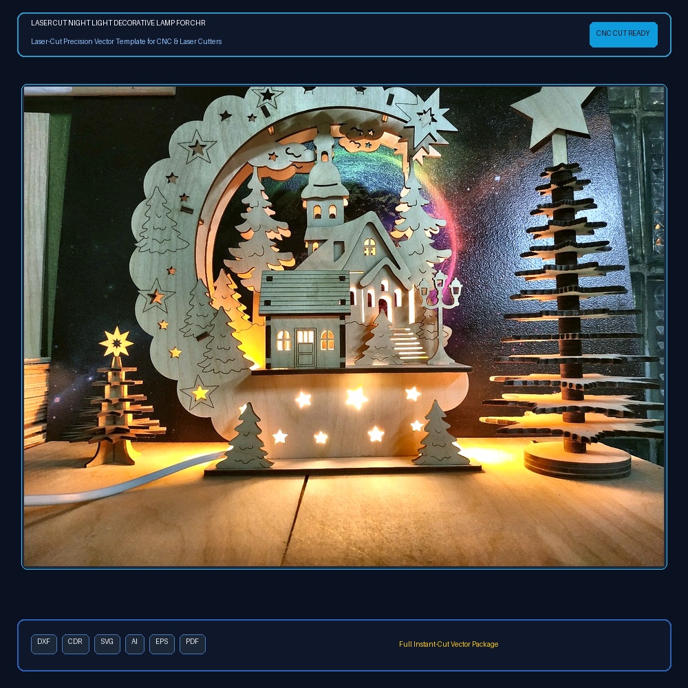 Laser Cut Night Light Decorative Lamp For Christmas