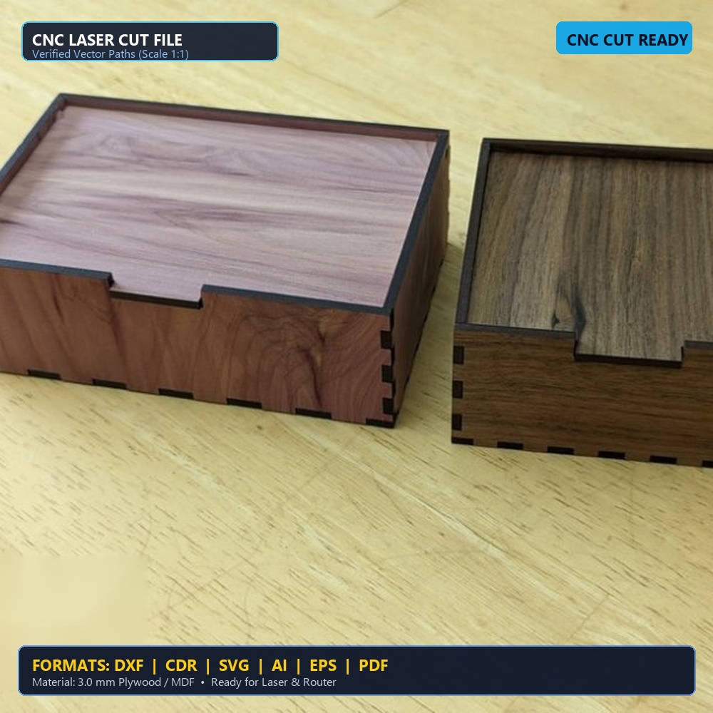 Laser Cut Open Top Display Caddy Gift Box - DXF, CDR, SVG