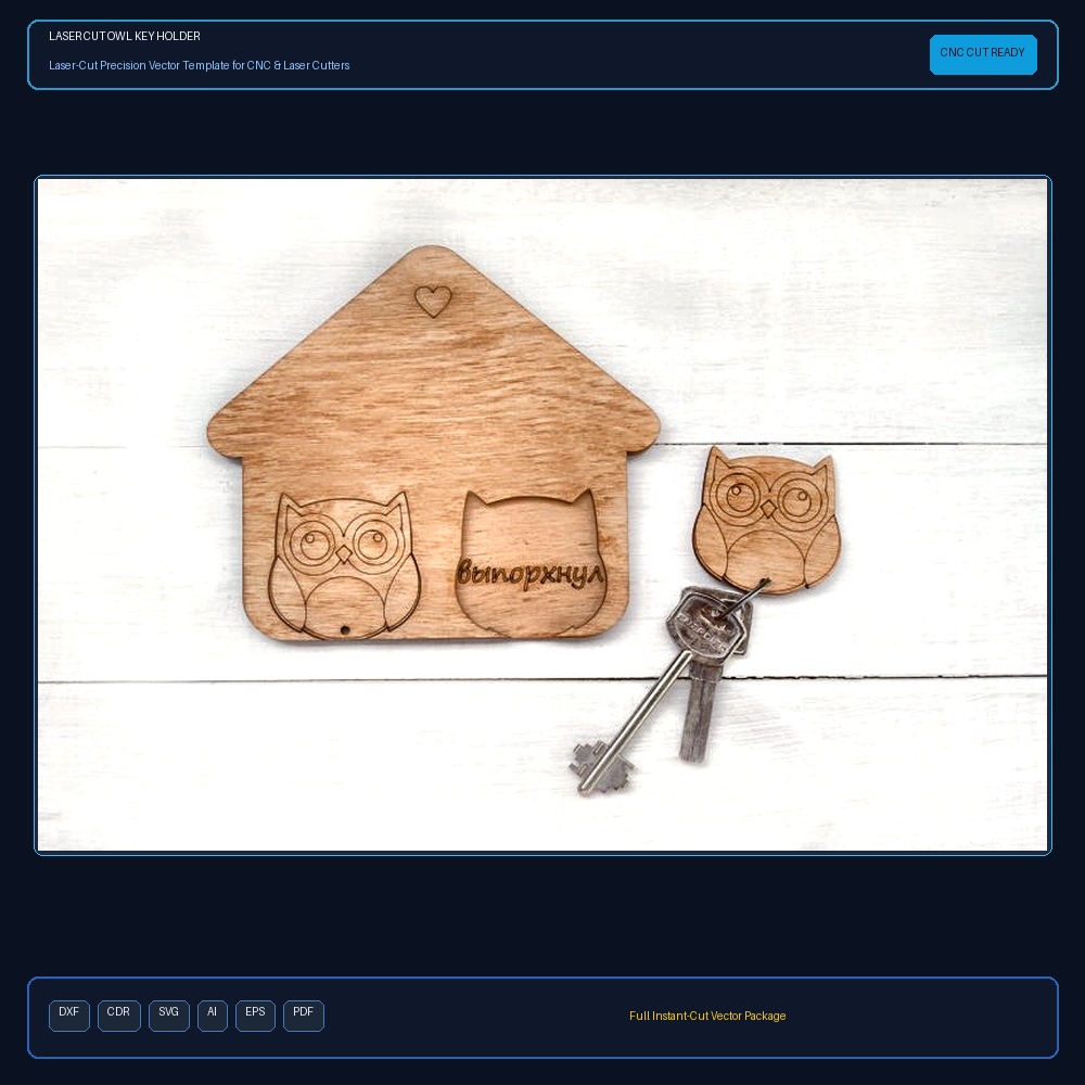 Laser Cut Owl Key Holder