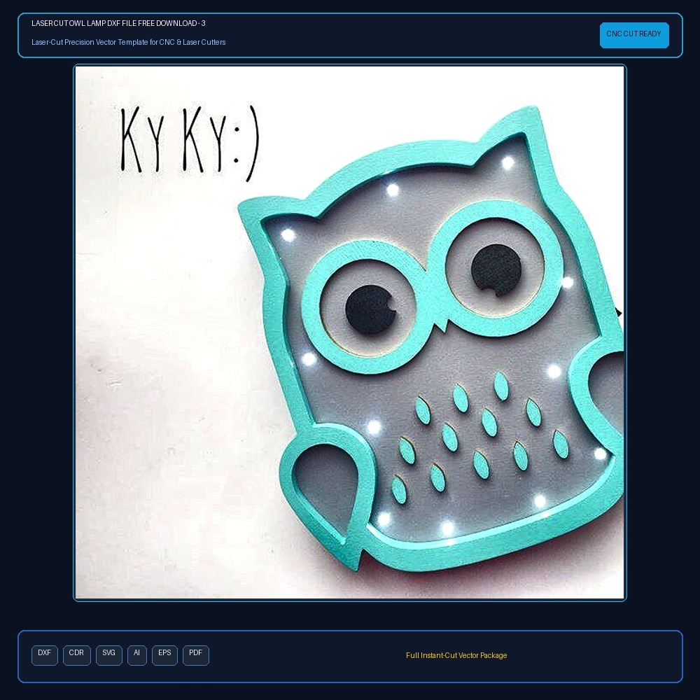 Laser Cut Owl Lamp DXF File Free Download - 3axis.co