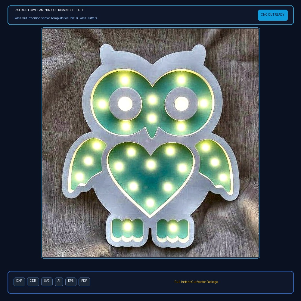 Laser Cut Owl Lamp Unique Kids Night Light