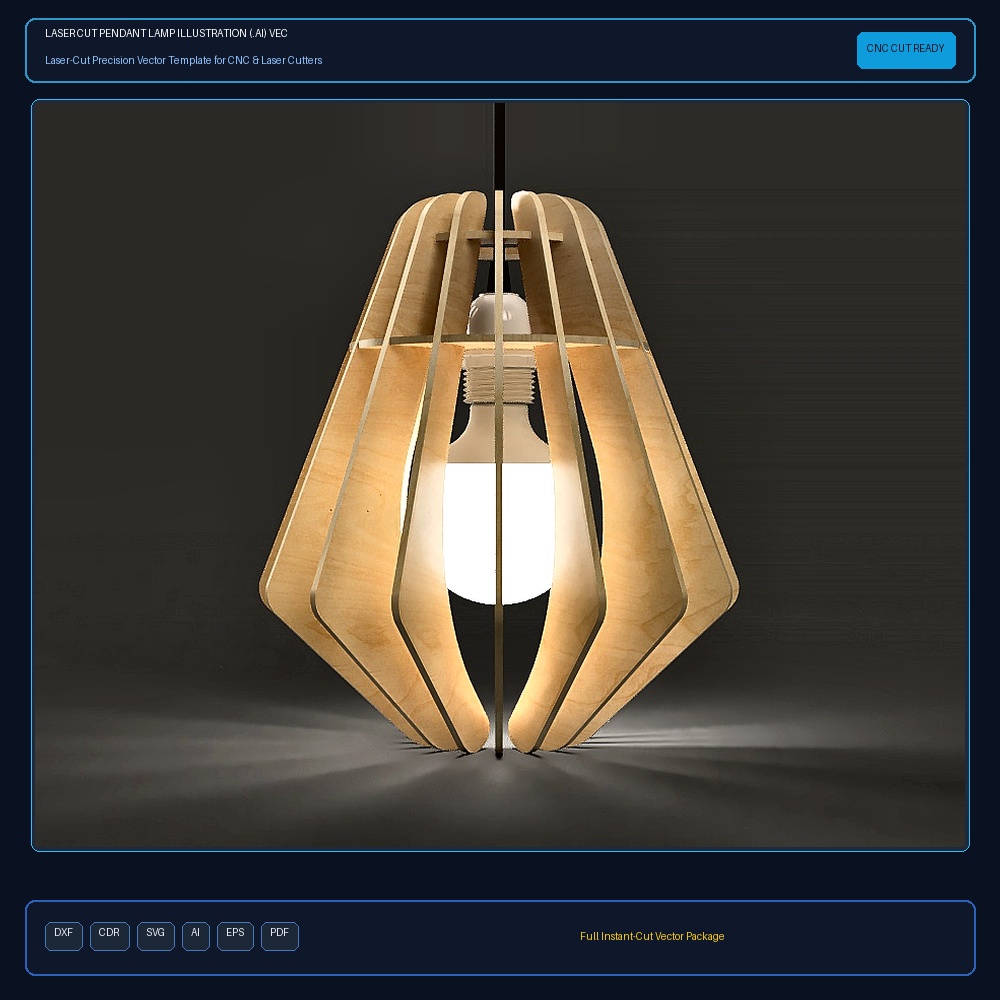Laser Cut Pendant Lamp Illustration (.ai) vector file free download - 3axis.co