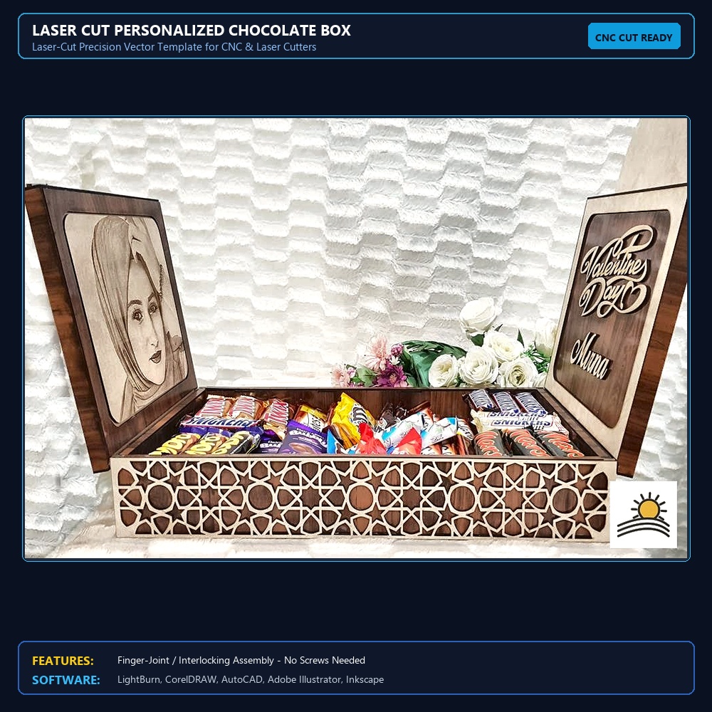 Laser Cut Personalized Chocolate Box View 3