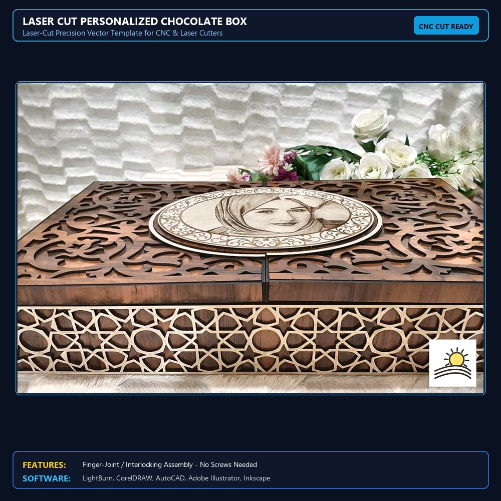 Laser Cut Personalized Chocolate Box View 4
