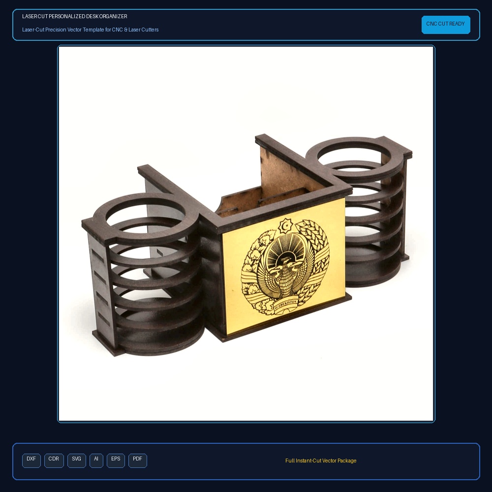 Laser Cut Personalized Desk Organizer