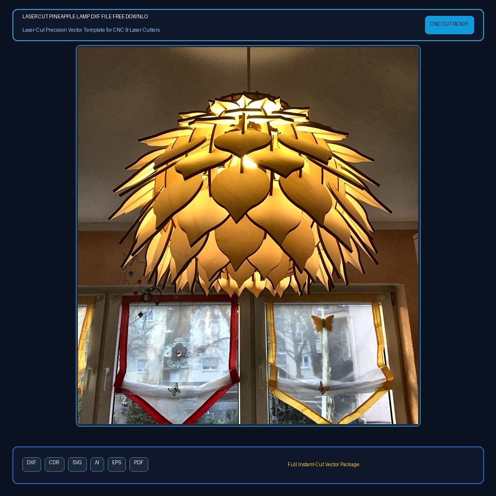 Laser Cut Pineapple Lamp DXF File Free Download - 3axis.co