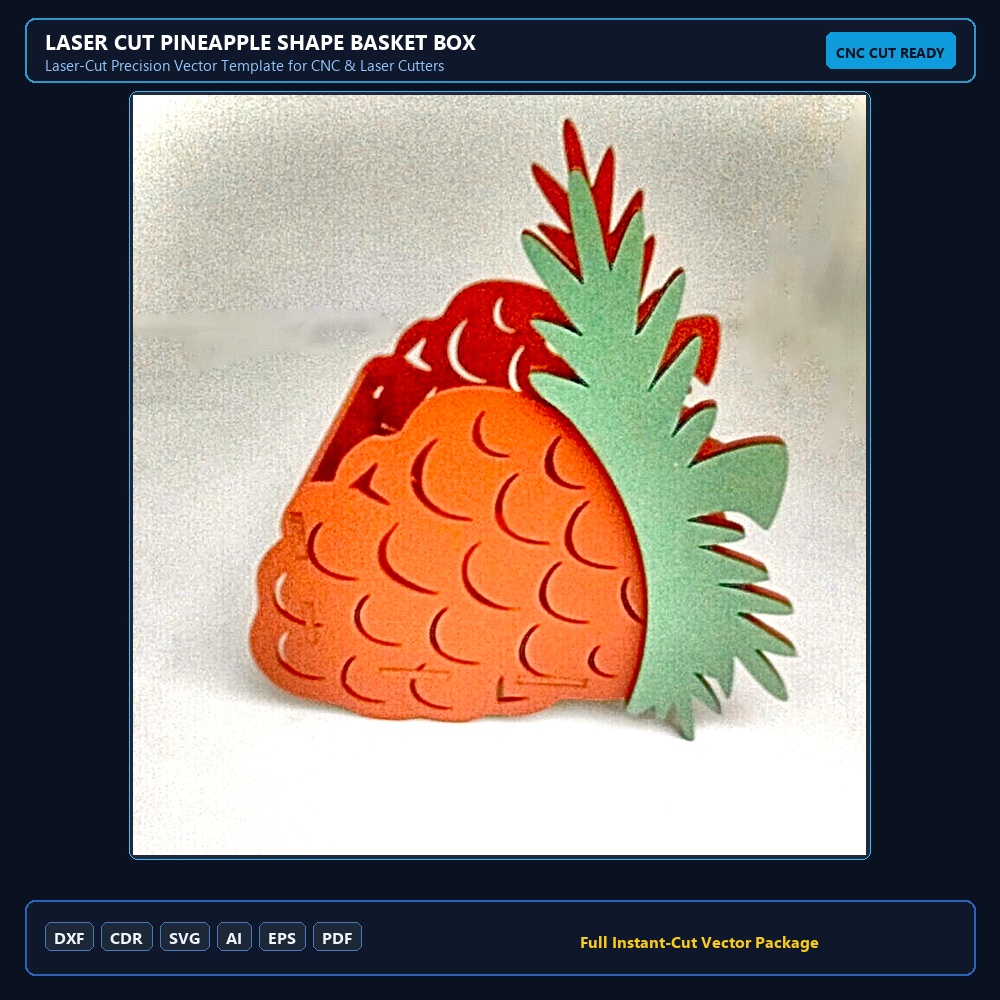 Laser Cut Pineapple Shape Basket Box