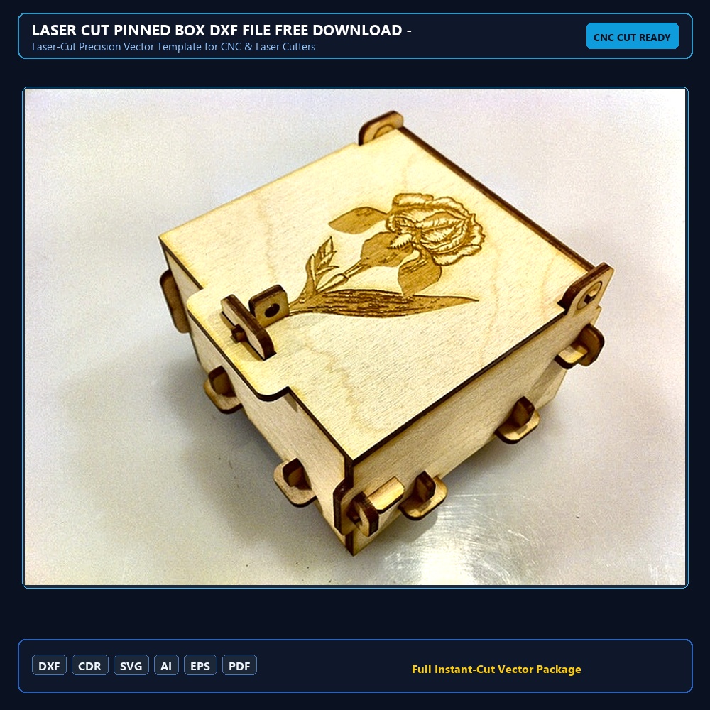 Laser Cut Pinned Box DXF File Free Download - 3axis.co