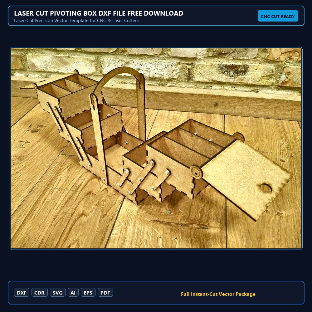 Laser Cut Pivoting Box DXF File Free Download - 3axis.co