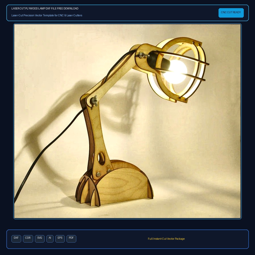 Laser Cut Plywood Lamp DXF File Free Download - 3axis.co
