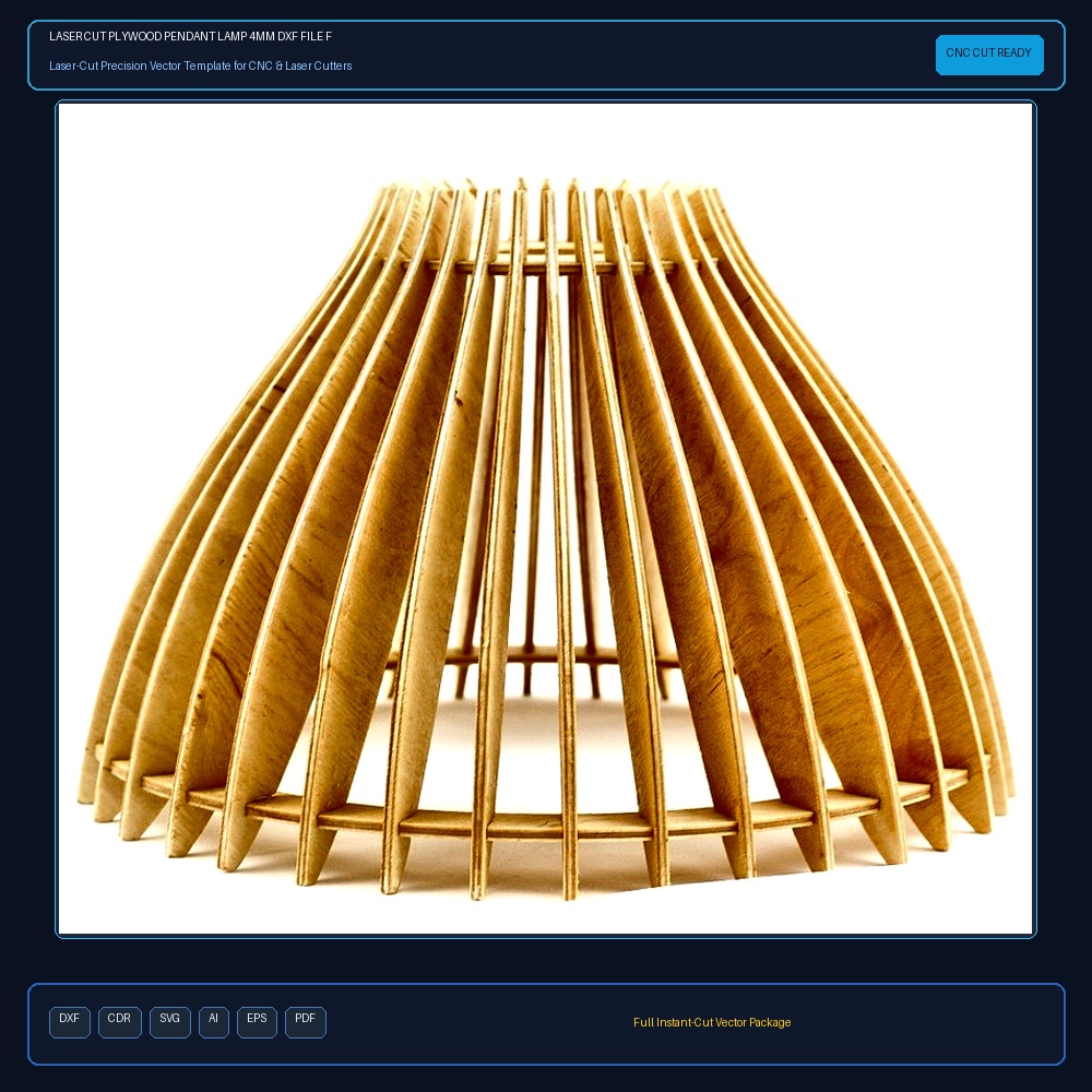 Laser Cut Plywood Pendant Lamp 4mm DXF File Free Download - 3axis.co